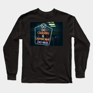 Dry cleaners and Laundromat Neon Sign in NYC Long Sleeve T-Shirt